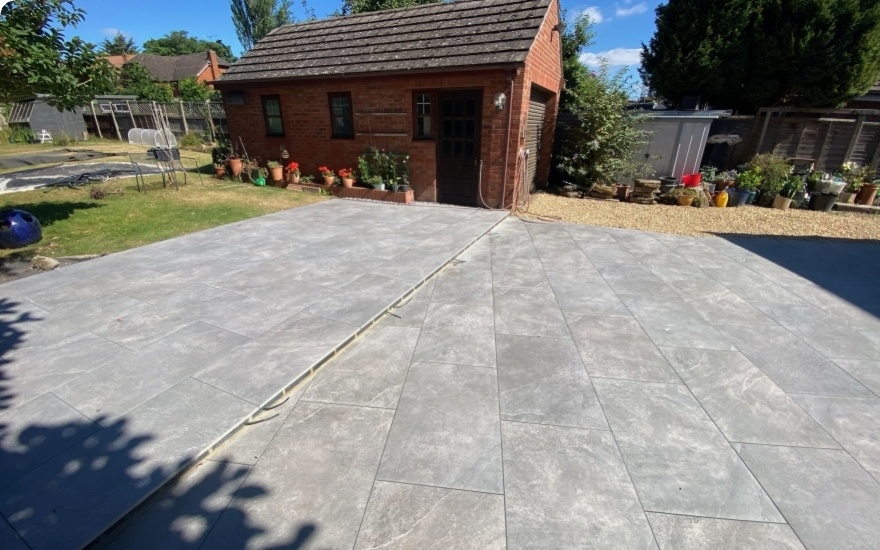 Creation Classic porcelain patio in Sandhurst completed on11/01/2023