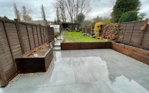 Long sloping garden