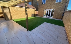 Slatted roof pergola